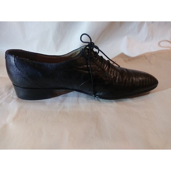Mens Mauri black lizard skin dress shoes made in Italy 13 M main image 9